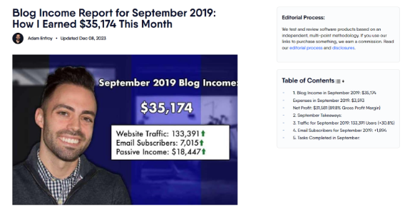 Adam Enfroy Income Report 2019
