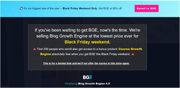 Blog Growth Engine Offer Black Friday or Cyber Monday