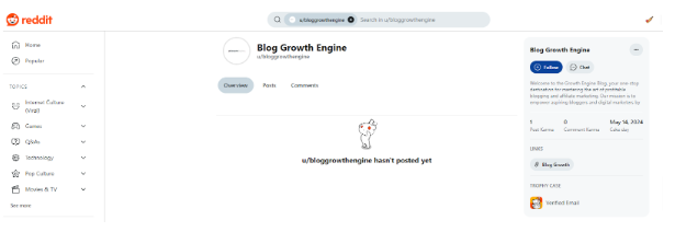 Blog Growth Engine Reddit - Subreddit
