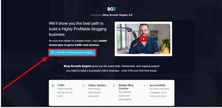 Click The Enroll in Blog Growth Engine